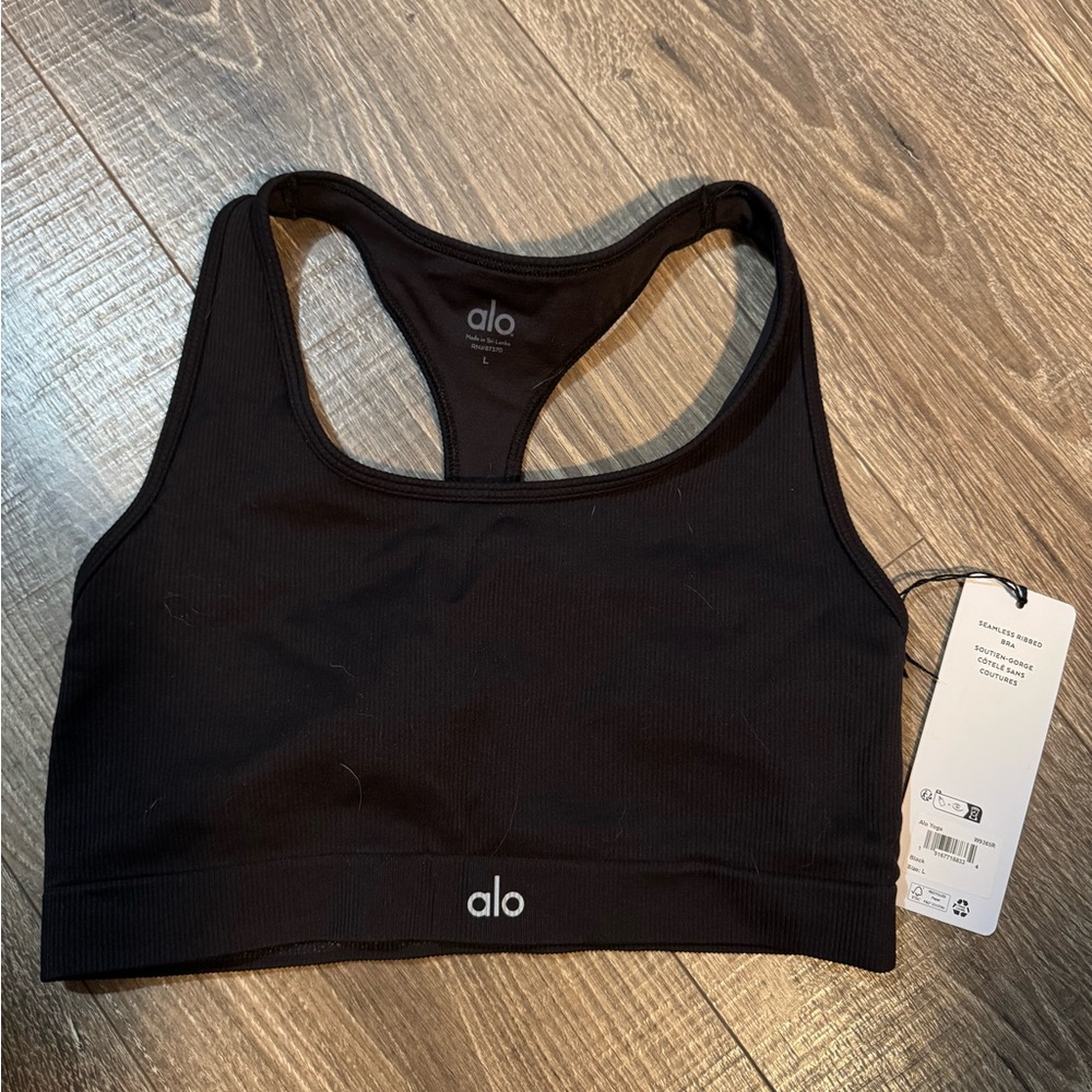 ALO Yoga Black Racerback Sports Bra